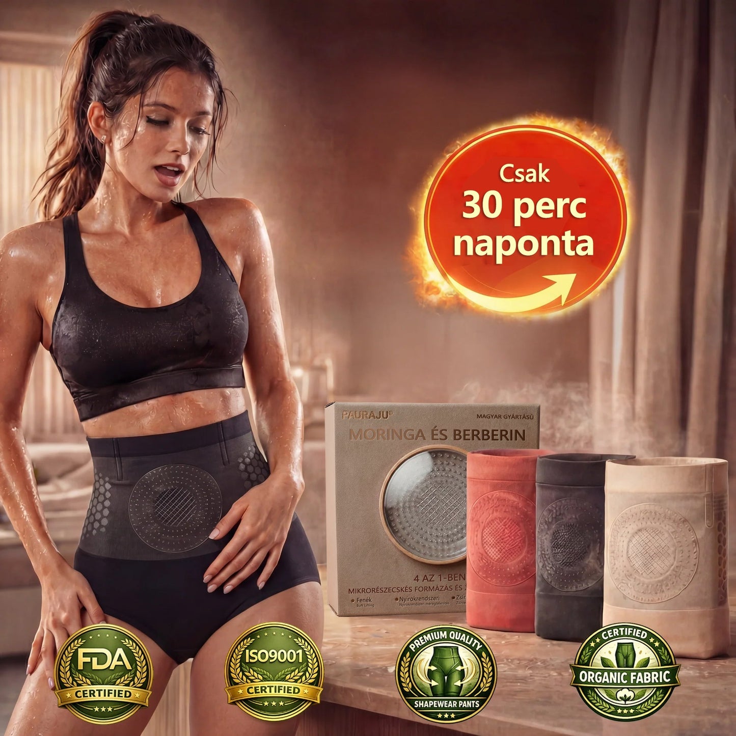 🏅Hivatalos Márkabolt | ✅🛡️ 𝐏𝐀𝐔𝐑𝐀𝐉𝐔® 𝟐𝟎𝟐𝟔 Moringa & Berberine 4-az-1-ben Mikro-részecskés Formázó és Zsírégető Rövidnadrág